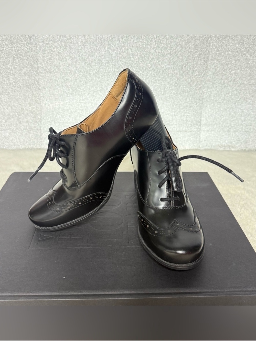 Clarks Black Lace-Up Wingtip
Heeled Oxfords - Picture 4 of 12